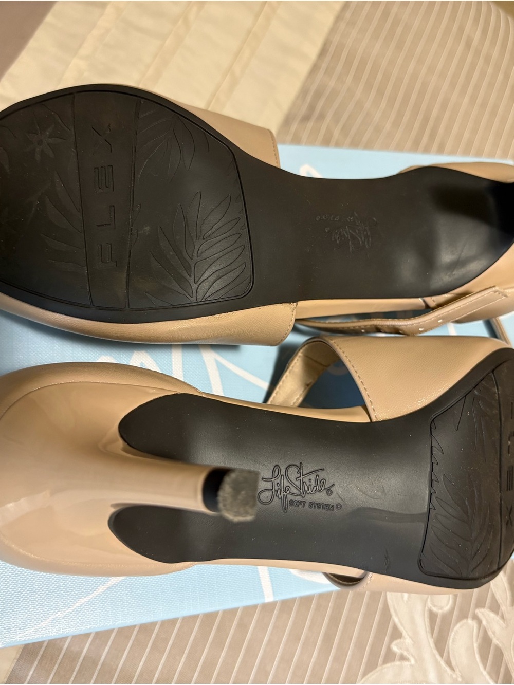 Life Stride Nude Beige Open-Toe Heeled Sandals